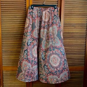 Plus Floral Print Elastic Maxi Skirt